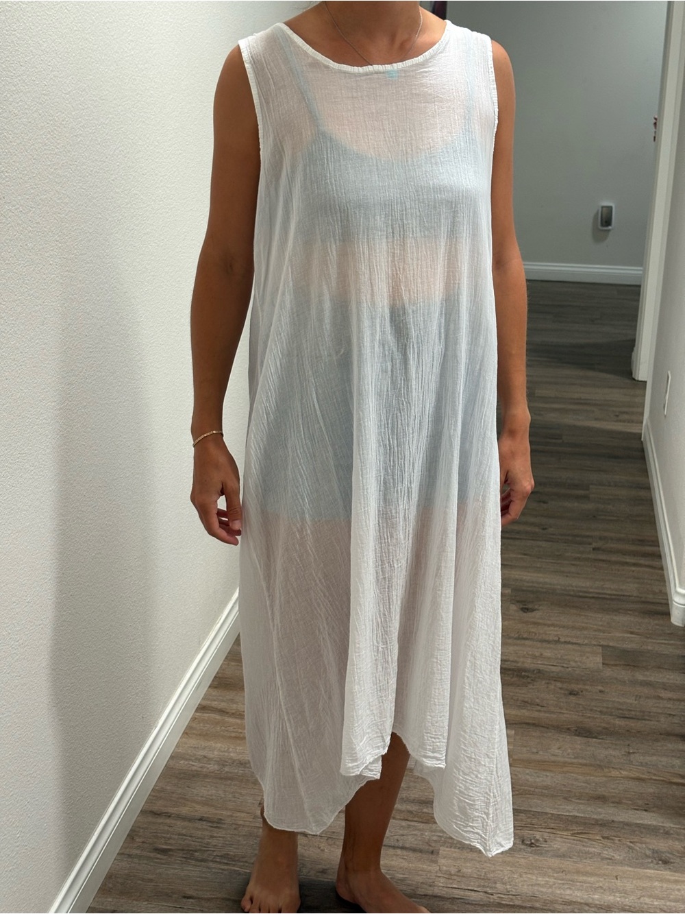 Meo Meli White Sleeveless Cotton Maxi Dress - Classic Summer Layer